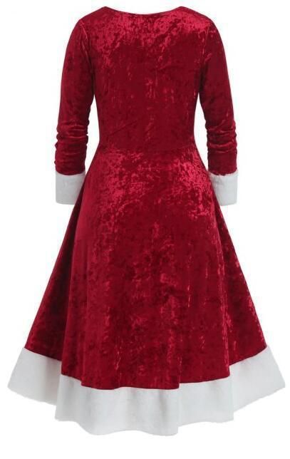 red velvet christmas dress womens