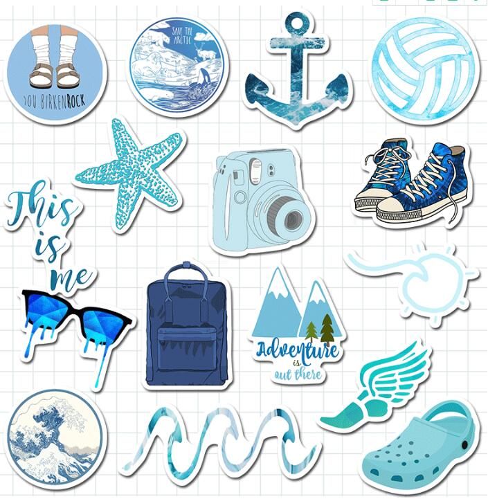 best quality new arrival hot blue cute ins vsco waterproof stickers car doodle stickers for luggage trolley case laptop skateboard guitar refrigerator at cheap price online car stickers dhgate com