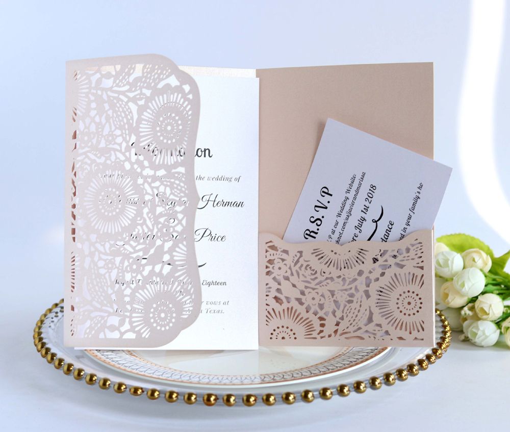 Marsala Burgundy Shimmer Laser Cut Wedding Invitations Diy Die
