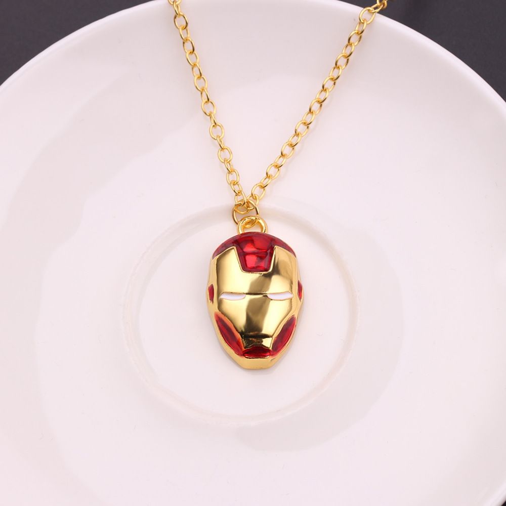 Wholesale Hot Movie Iron Man Necklace Alloy Super Hero Mask Man And