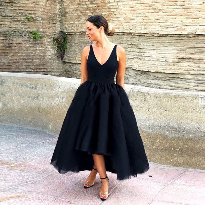 ankle length black dress