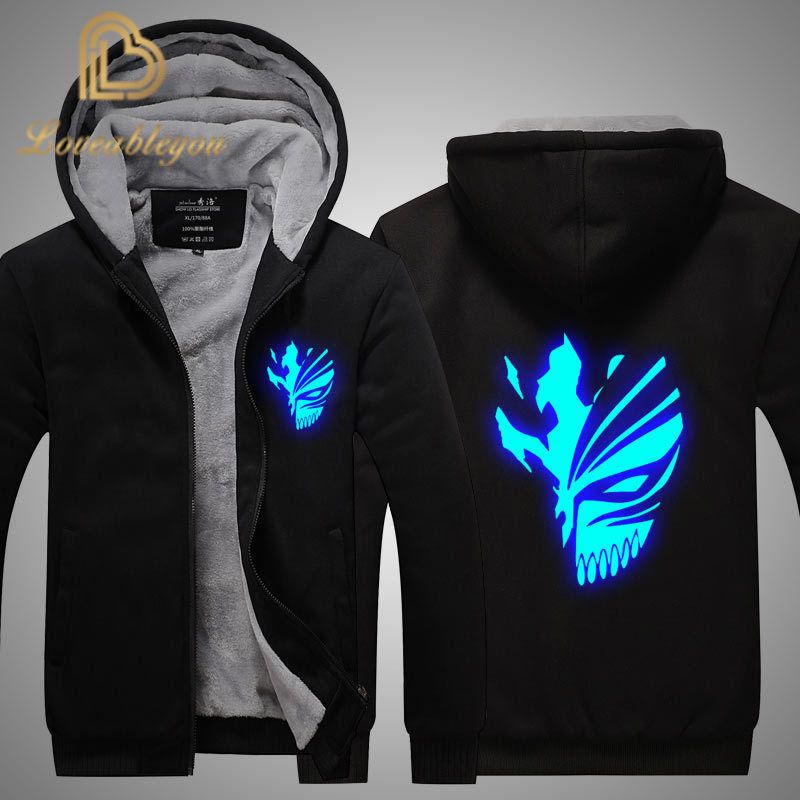 2020 Anime Coat Bleach Kurosaki Ichigo Sweatshirts Hoodie At Night Zip ...