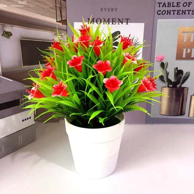 Outdoor Flower Fake False Plants Flowers Artificial Garden Decor With Pot~ Outdoor Flower Fake False Plants Flowers Artificial Garden Decor With Pot~