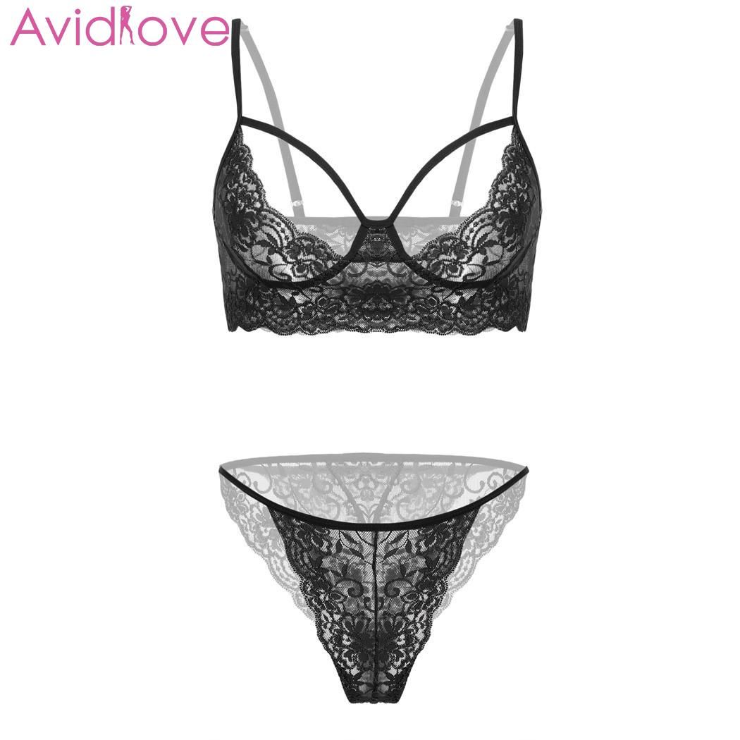 Buy Avidlove Women's 2 Pieces Sexy Lingerie Lace Open Cup Bra