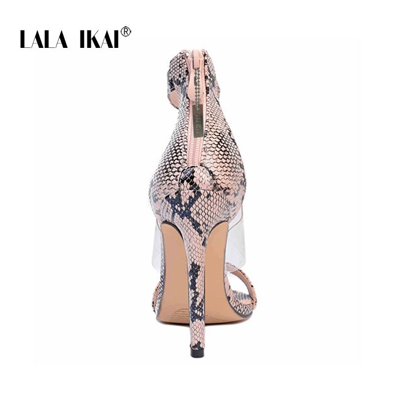Großhandel LALA IKAI 2018 Schlange Muster High Heels Sandalen Sommer Transparent PVC Frauen Sandales Rom Knöchelriemen Femme Pumps 014C1058 49 Von Großhandel LALA IKAI 2018 Schlange Muster High Heels Sandalen Sommer Transparent PVC Frauen Sandales Rom Knöchelriemen Femme Pumps 014C1058 49 Von