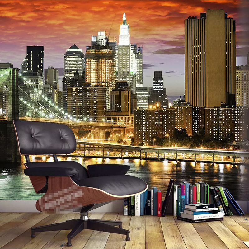 Custom Photo Wallpaper Beautiful City Night View Photography