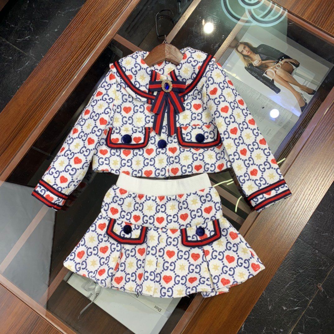 2020 2020 High End Kids Fashion Coat And Skirts Girls Dress Set From