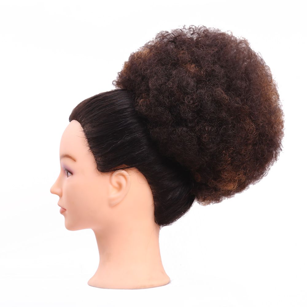 Clip In Chignon Hair Bun Piece High Temperature Fiber Ombre Curly
