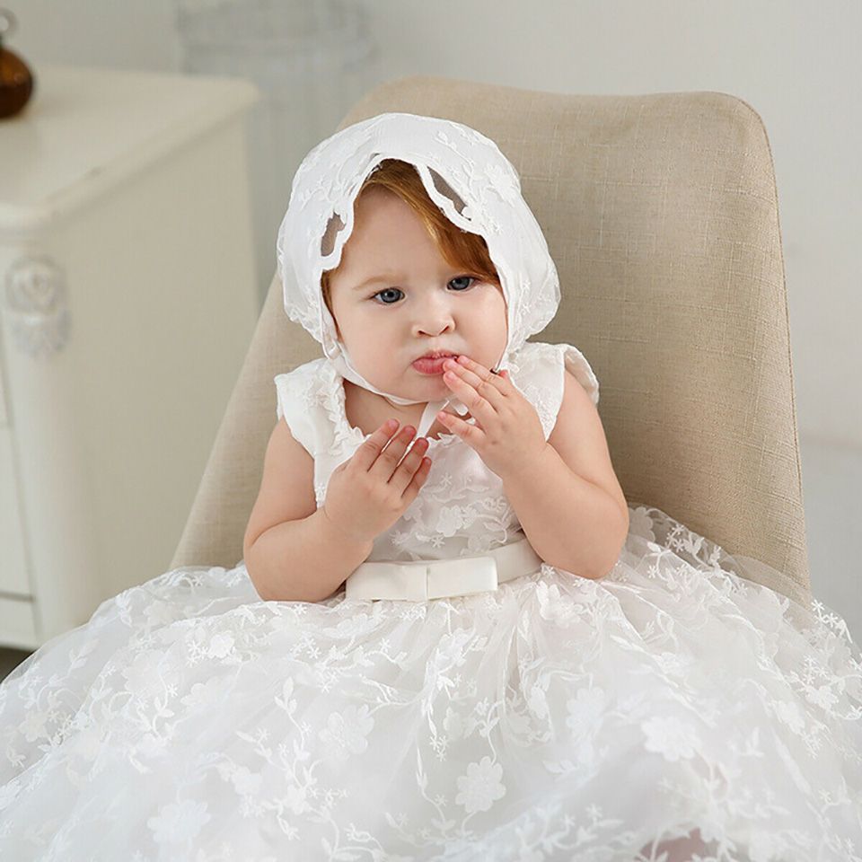 High Quality Custom Outfit Ivory White 1 Year Birthday Girl Baptism