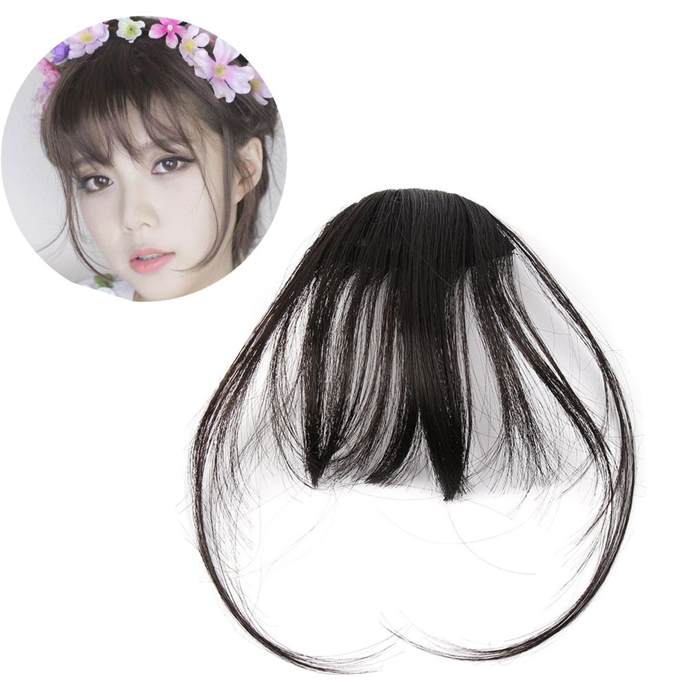 Women Hot Sale Front Neat Air Fringe Bangs Clip In Bang Fringe