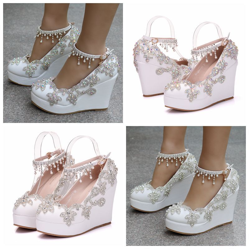 rhinestone wedges for wedding