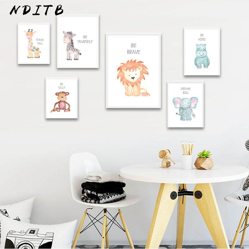 watercolor baby animal nursery prints