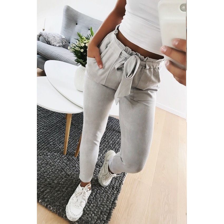 Compra 2019082007 Mujeres De Moda Ante Pantalones Damas De Piel Toque El  Fondo Del Pantalón Casual Femenino De Los Pantalones Del Lápiz Rojo Vino  Altos Pantalones De La Cintura Barato | Entrega