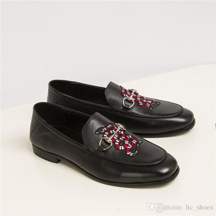 leather loafer with kingsnake