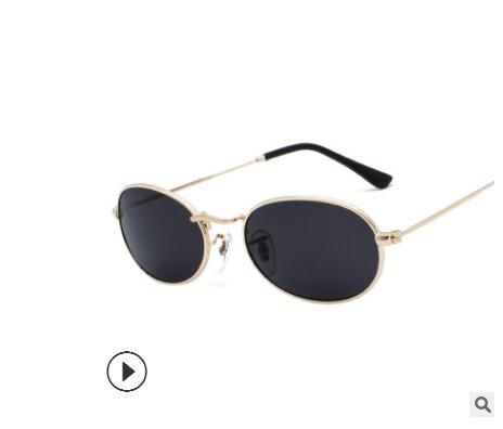 Trend Retro Personality Metal Small Round Frame Sunglasses Black Frame NZ
