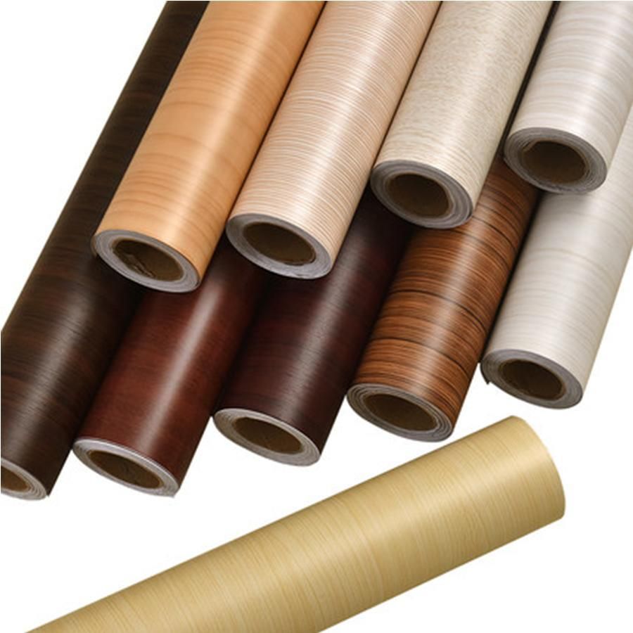 Pvc Vinyl Self Adhesive Wallpapers Wood Grain Decorative Films