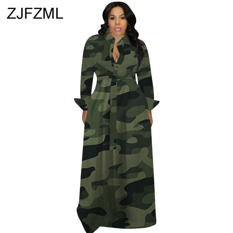 plus size camo shirt dress