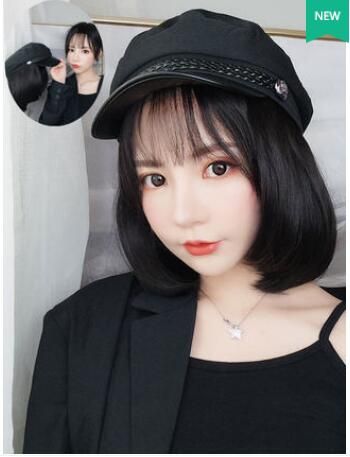 Hot Sell Navy Hat Wig One Female Short Hair Net Red Natural