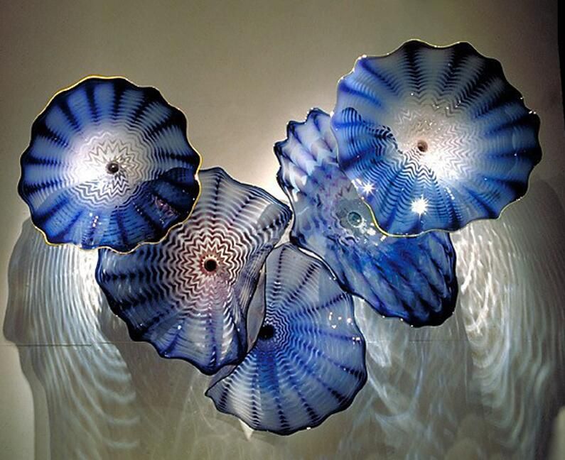 2020 Fancy Blown Murano Glass Wall Plates Popular Art Decor Blown Glass