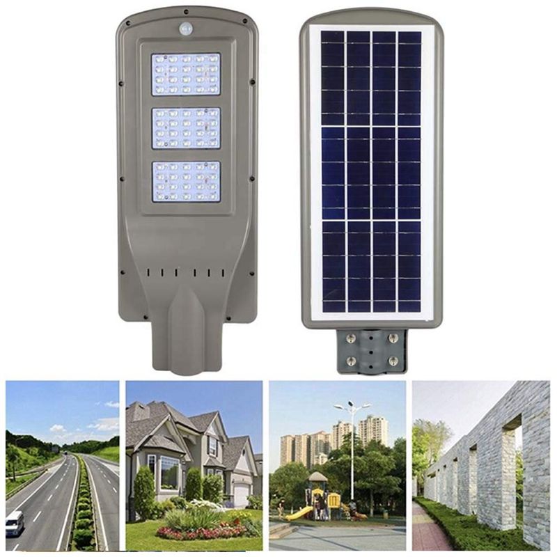 20//40W LED Solar Light Outdoor Wall Street Light Sensor Lamp Remote Control UK