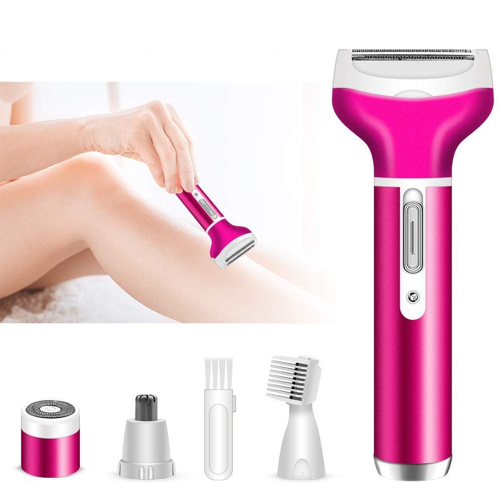 Electric Epilator Razor for Women, Lady Shaver, 4 in 1 Rechargeable  Cordless Painless Wet & Dry