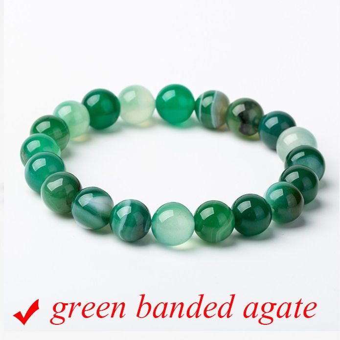 6mm/green banded agate