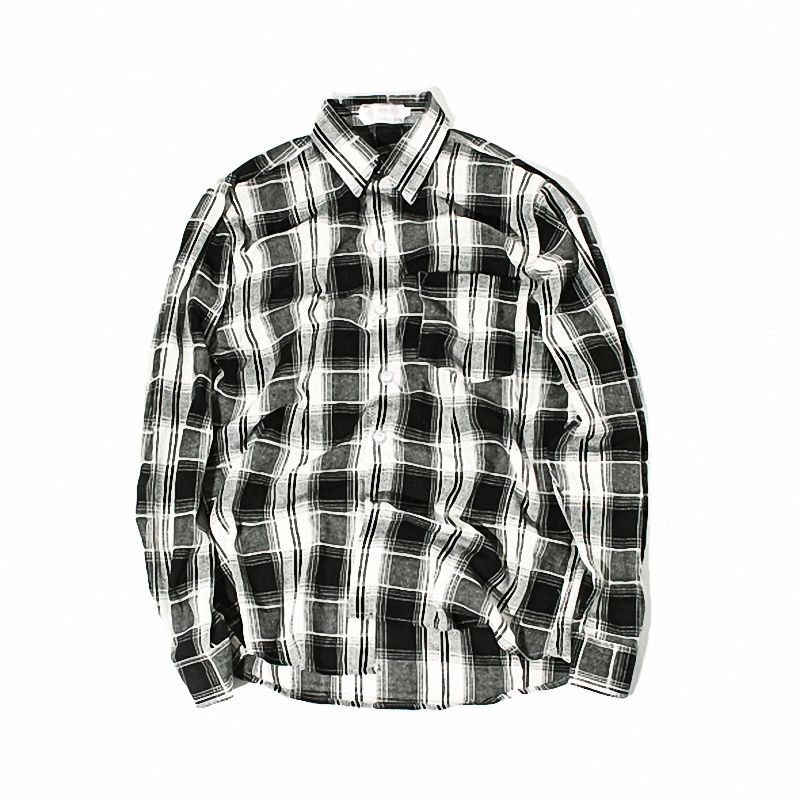 black and white plaid dress shirt