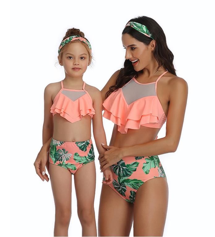 Women Baby Parent Child Short Sleeve Bottoming Shirt Swimwear Bikini Swimsuit Bandage Bathing Suits One Piece Swimsuits 009 From Easybuy99 39 41 Dhgate Com