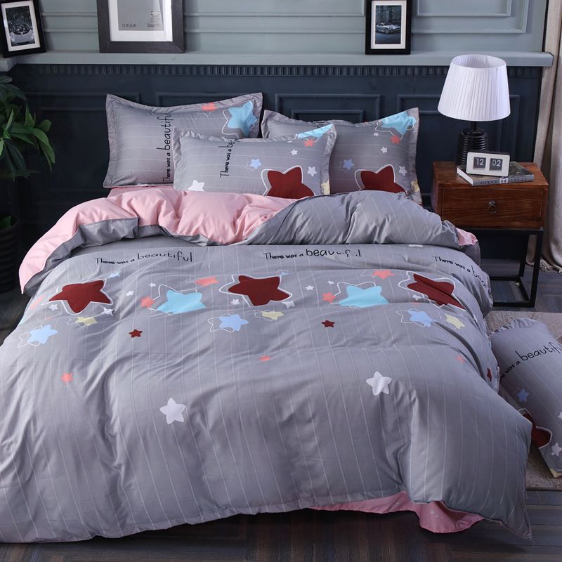 Grey Star Lovely Beddingset Plaid Striated Duvetcover Twin Double - Grey Double Bedding Mens Grey Star Lovely Beddingset Plaid Striated Duvetcover Twin Double - Grey Double Bedding Mens