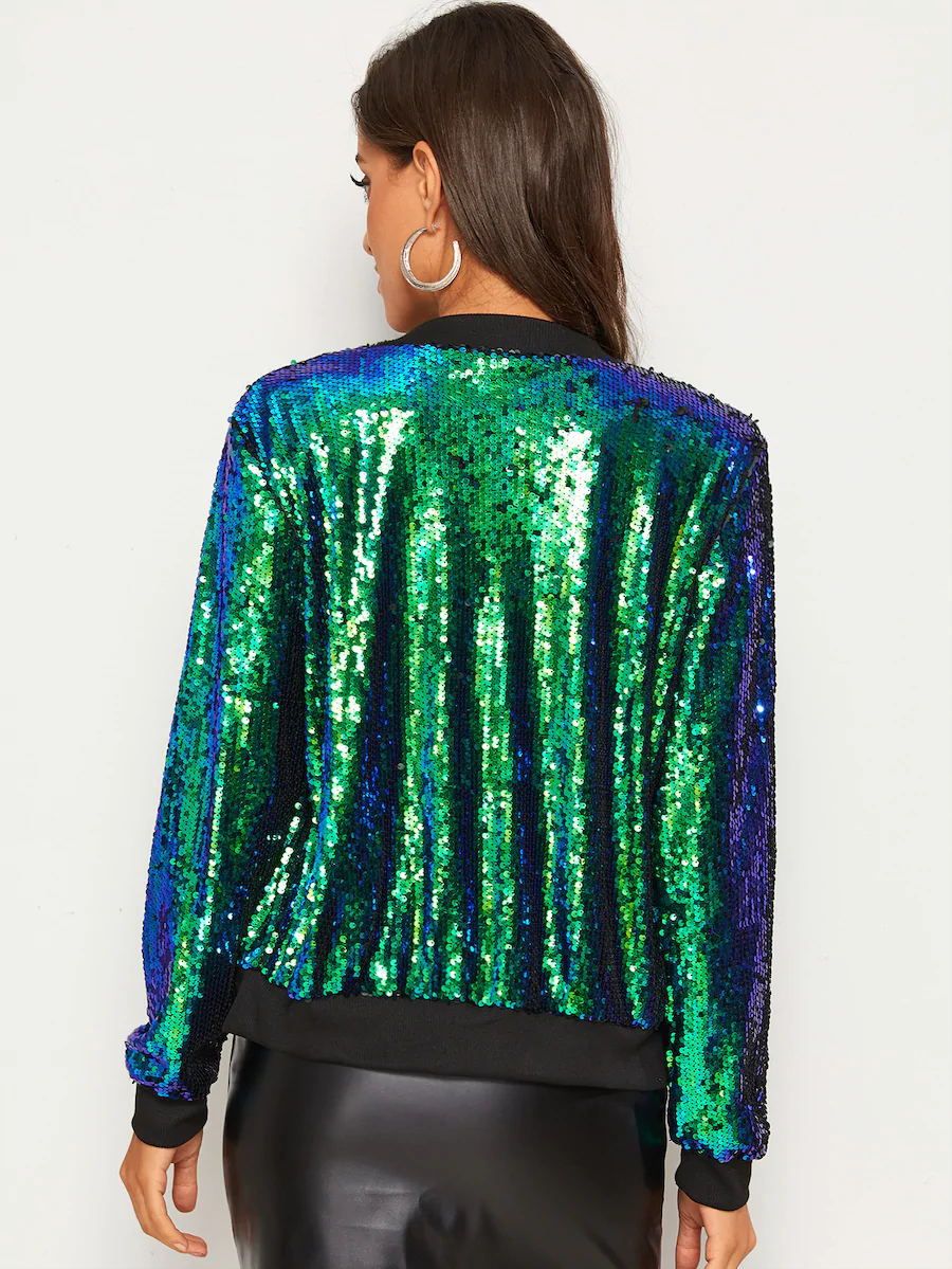 green glitter jacket
