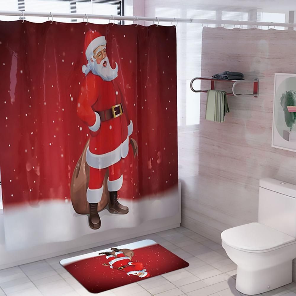 compre cortina de ducha de santa claus decoraciones de feliz navidad para el hogar decoracion de navidad ano nuevo 2020 deco de navidad productos noal