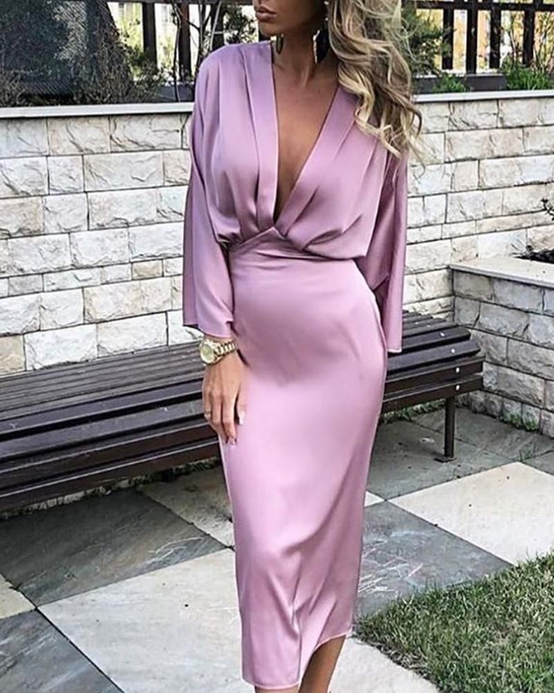 long tight satin dress