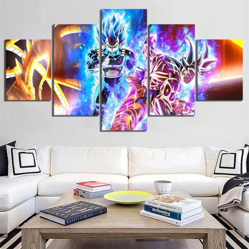 Goku Ultra instinto Dragon Ball Super Japón animado, de 5 Piezas HD lienzo de la lámina Goku Ultra instinto Dragon Ball Super Japón animado, de 5 Piezas HD lienzo de la lámina