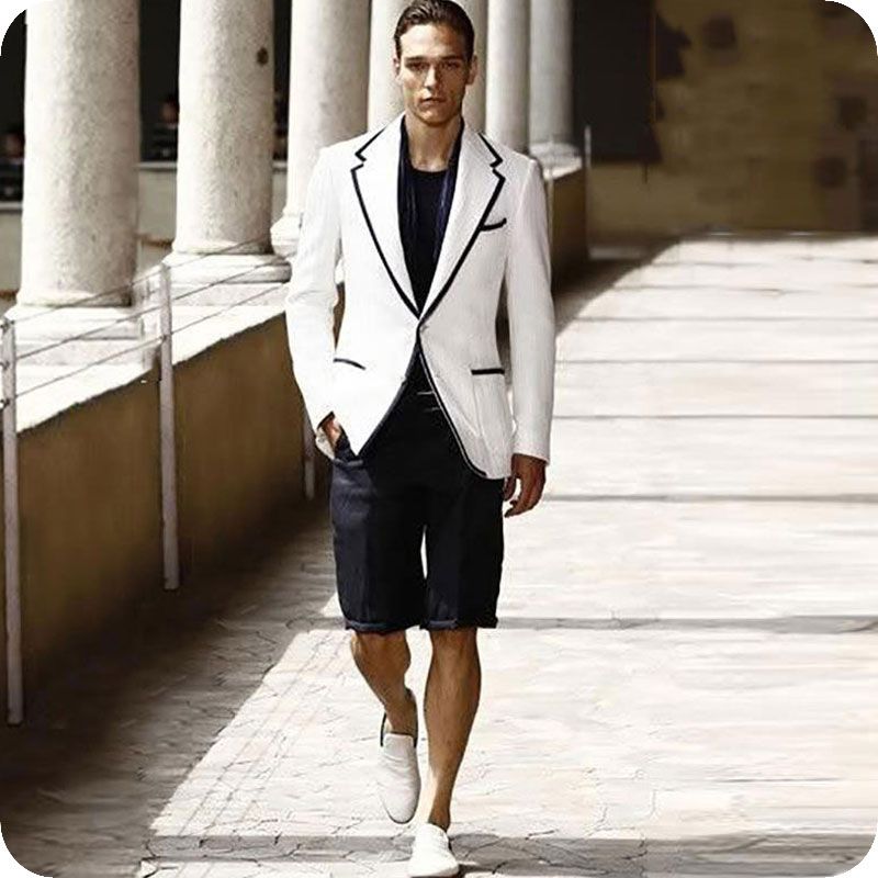 Compra Pantalones Cortos Hombres Blancos Trajes De Novio Boda Esmoquin  Trajes De Hombre Capa + Pantalones Traje Hombre Trajes Hombre Slim Fit  Terno Masculino Barato | Entrega Rápida Y Calidad | Es.Dhgate