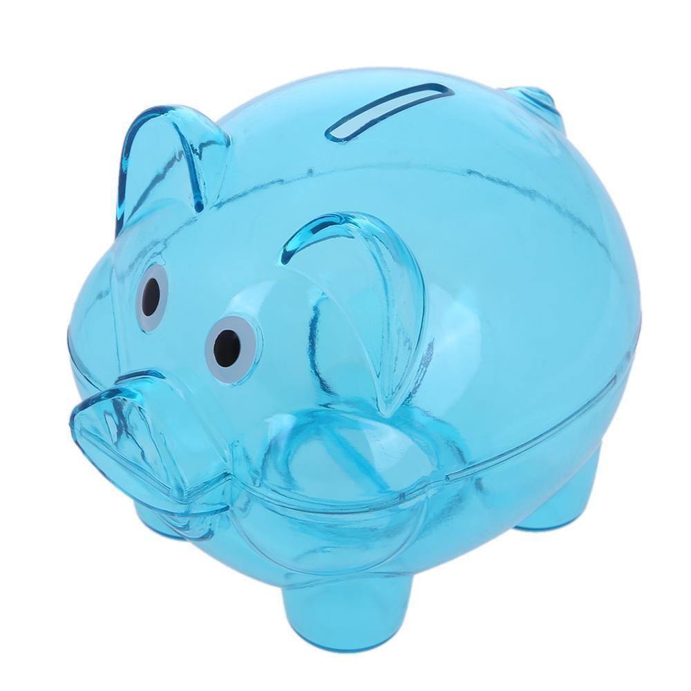 Niedliches Plastik Sparschwein M/ünzgeld Bargeld Sammlerst/ück Sparbox Schweinespielzeug f/ür Kinder Geschenk Blau Ourine Plastik Sparschwein