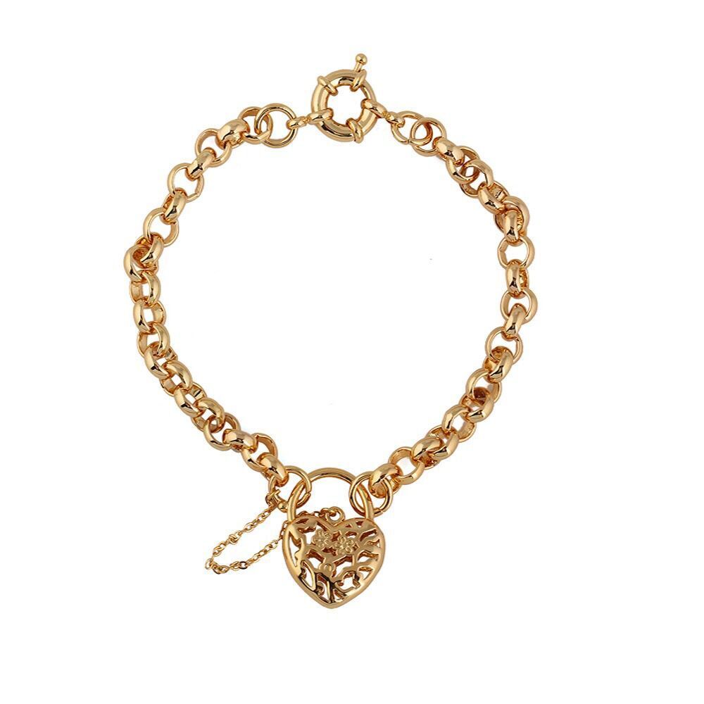 2021 372B Heart Charms Lock Bracelets For Women Fashion Jewelry White