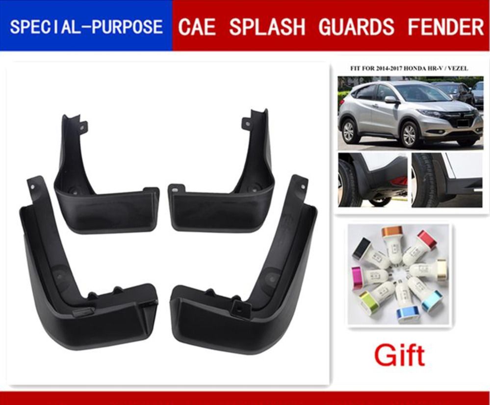 4PCS Mud Flaps Mudguards Splash Guards Black New For 2015 2016 HONDA HR-V VEZEL