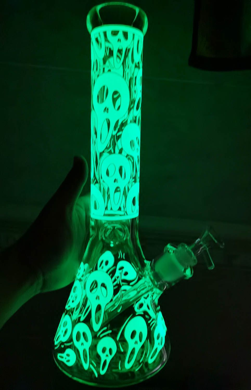 Collectible Hookah Glass Water Pipe Bong Bubbler 8" Smoking Bowl "GLOW IN DARK" 