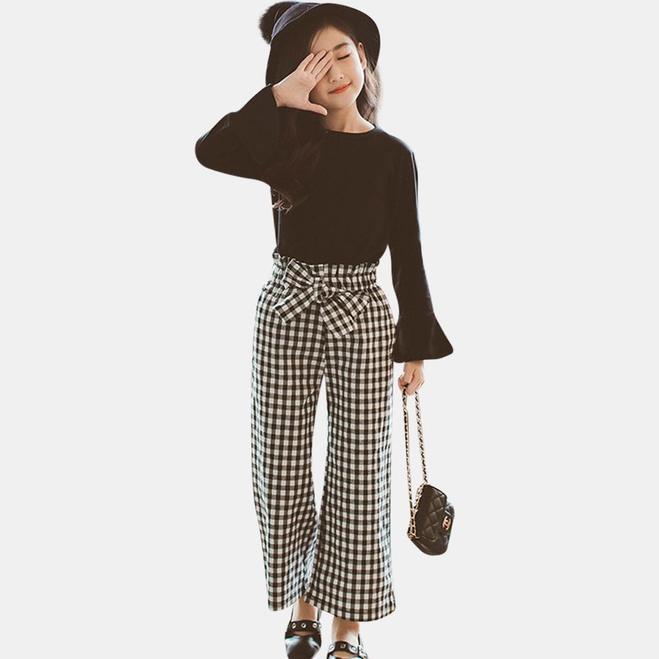 Compra Ropa De Chicas 2019 Ropa Para Niñas 12 Años Ropa Para Niños Chicas  De 8 A 12 Años Ropa Adolescente Camisa Sólida + Pantalones De Rayas Y190518  Barato | Entrega Rápida Y Calidad | Es.Dhgate