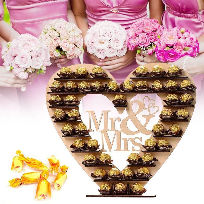 Candy Decoration De Table Pour Mariage Cspone Gateau Bar A Bonbon Decoration Bar 7 Couches Forme De Coeur Support En Bois Pour Ferrero Rocher Decorations Et Accessoires De Fetes Fournitures De Loisirs