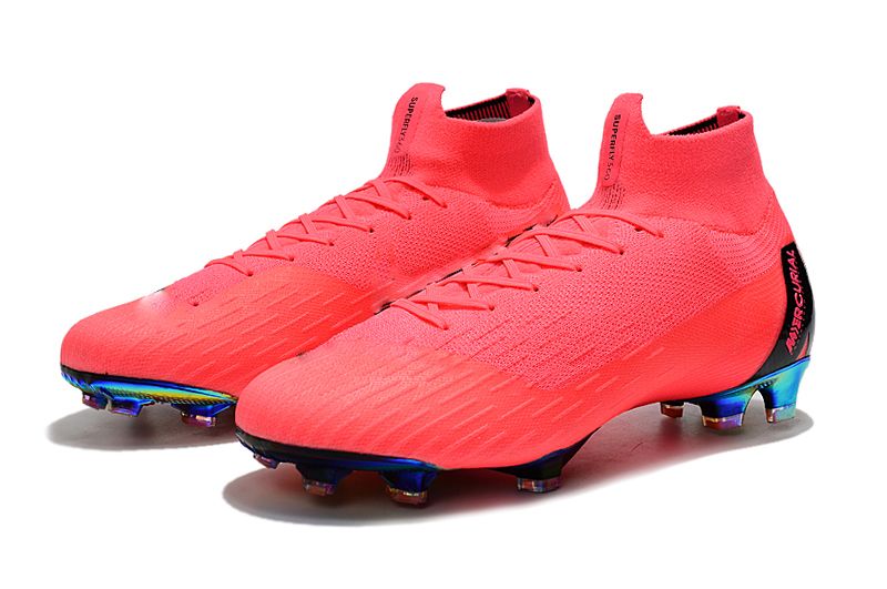 pink soccer boots