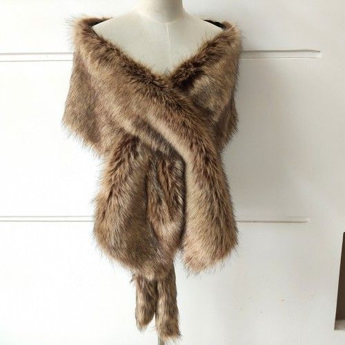 faux fur wrap burgundy