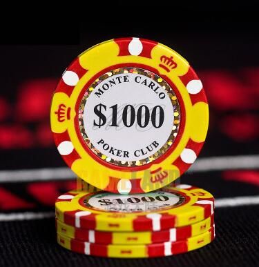 Poker Chips Clay Casino Coins Entertainment Dollar 3pcs//pack Ceramic 40mm