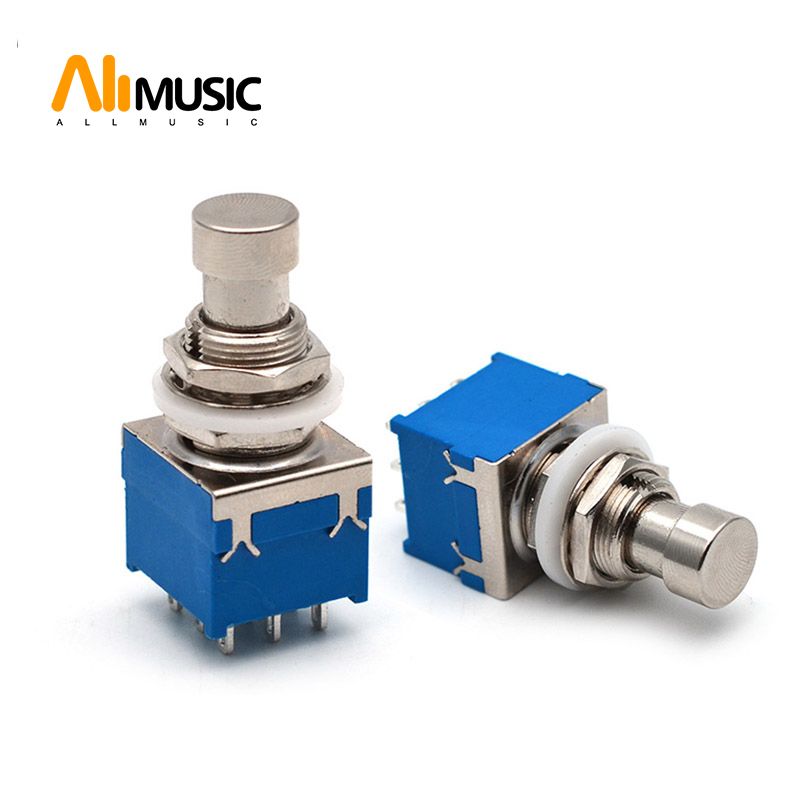Interrupteur 3PDT 9 Broches Pour Pédale D'Effet Guitare - True Bypass, Métal Bleu, Lot De 5