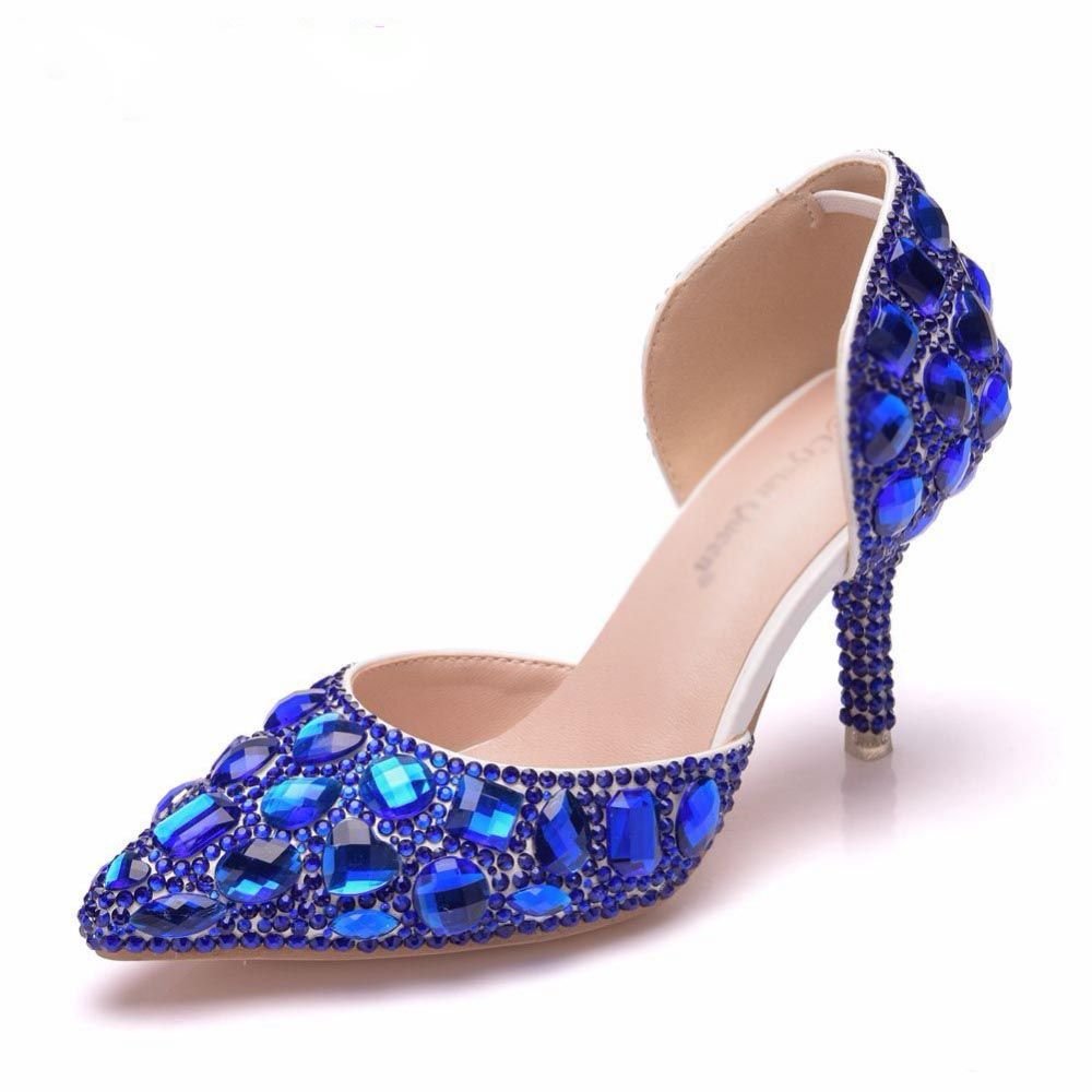 cobalt blue evening shoes