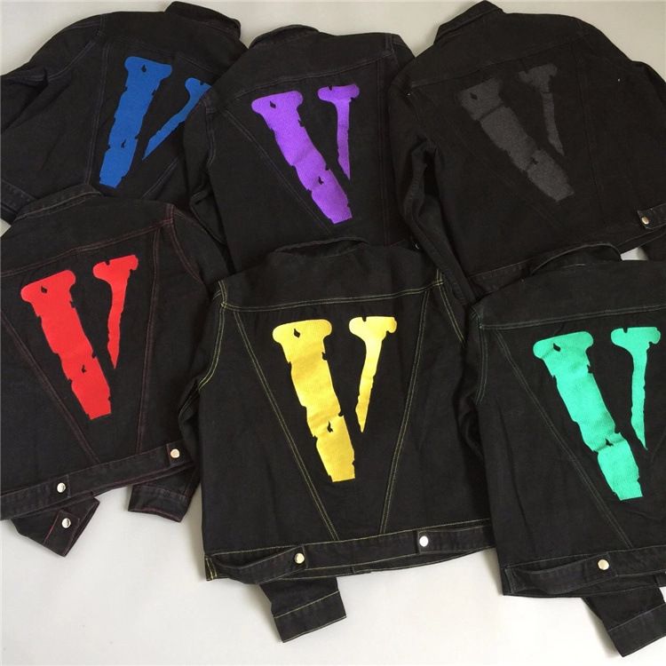 vlone jean jacket black