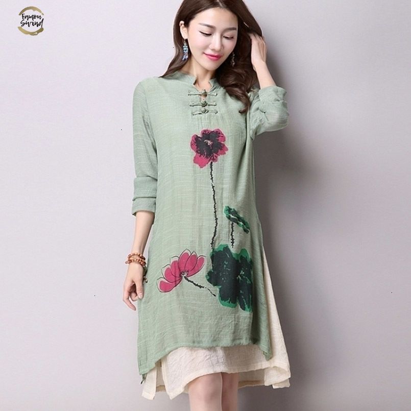 plus size cotton linen dresses