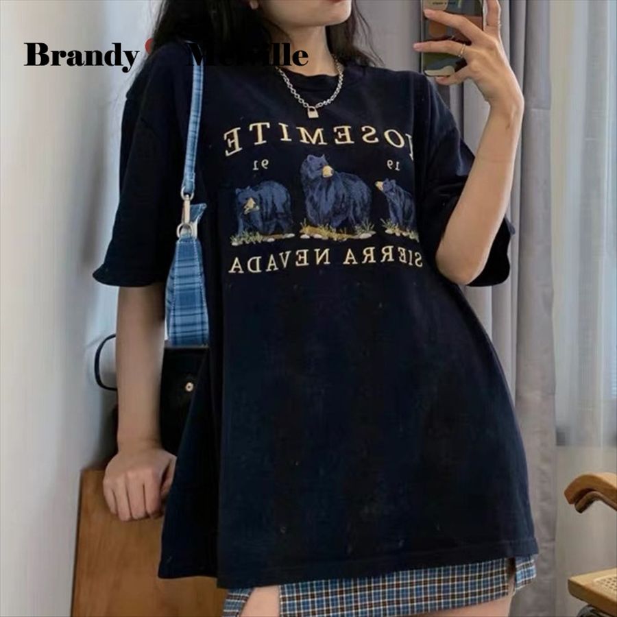 Compra Brandy Melville Perder Grandes Cajeros Tamaño Web Oficial Viento M  Ancho De La Mujer Tres Tapas De Manga Corta Pequeño Oso Barato | Entrega  Rápida Y Calidad | Es.Dhgate