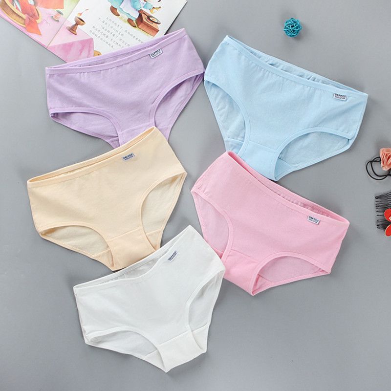 5 Pieces/Lot Cotton Young Girls Underwear Solid Panties For Girls Teens  Breathable Comfortable Kids Briefs Girl Undies - AliExpress