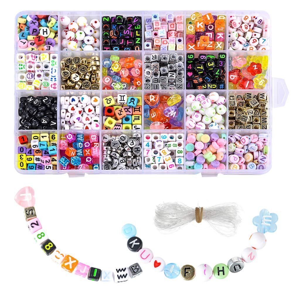 flat letter beads